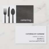 Modern Chalkboard Silhouette Catering white/grijs Visitekaartje (Voorkant / Achterkant)