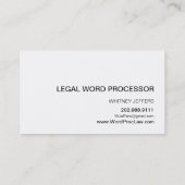 Modern Chalkboard Silhouette processor voor juridi Visitekaartje (Achterkant)