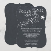 Modern Chalkboard Star Baby shower Invitation Kaart (Voorkant / Achterkant)
