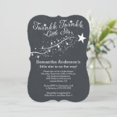 Modern Chalkboard Star Baby shower Invitation Kaart (Staand voorkant)