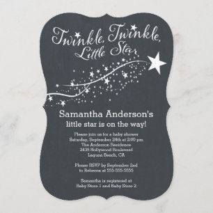 Modern Chalkboard Star Baby shower Invitation Kaart