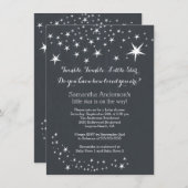 Modern Chalkboard Star Baby shower Invitation Kaart (Voorkant / Achterkant)