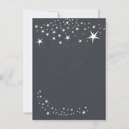 Modern Chalkboard Star Baby shower Invitation Kaart (Achterkant)