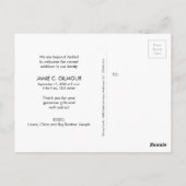 Modern Chalkboard Tweede Baby shower Hartelijk dan Briefkaart (Achterkant)