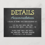 Modern Chalkboard Typografie Bruiloft Detail Kaart<br><div class="desc">Moderne Chalkboard Typografie Bruiloft Detail Kaarten. Voeg uw aangepaste formulering toe aan dit ontwerp door gebruik te maken van de "Edit this design sjabloon"-vakken aan de rechterkant van het item, of klik op de blauwe knop "Customize it" om de tekst te schikken, de lettertypen en kleuren te wijzigen en ook...</div>