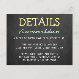 Modern Chalkboard Typografie Bruiloft Detail Kaart