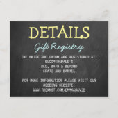 Modern Chalkboard Typografie Bruiloft Detail Kaart (Achterkant)