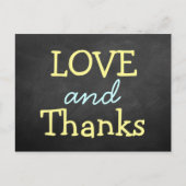 Modern Chalkboard Typography Wedding Dankuwel Briefkaart (Voorkant)