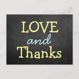 Modern Chalkboard Typography Wedding Dankuwel Briefkaart