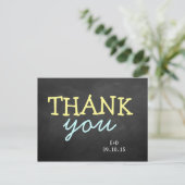 Modern Chalkboard Typography Wedding Dankuwel Briefkaart (Staand voorkant)