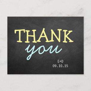 Modern Chalkboard Typography Wedding Dankuwel Briefkaart