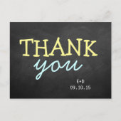Modern Chalkboard Typography Wedding Dankuwel Briefkaart (Voorkant)