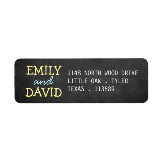 Modern Chalkboard Typography Wedding Labels (Voorkant)
