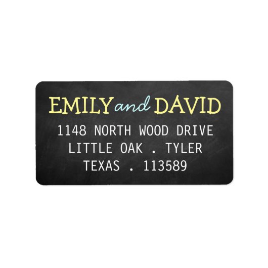 Modern Chalkboard Typography Wedding Labels (Voorkant)