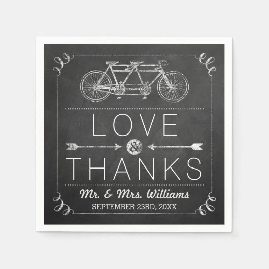 Modern Chalkboard Typography Wedding Napkins Servet (Voorkant)