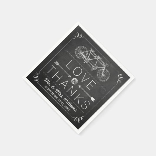 Modern Chalkboard Typography Wedding Napkins Servet (Hoek)