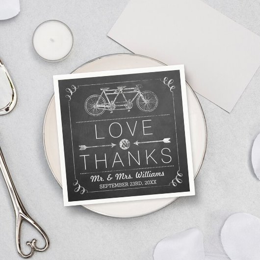 Modern Chalkboard Typography Wedding Napkins Servet