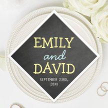 Modern Chalkboard Typography Wedding Napkins