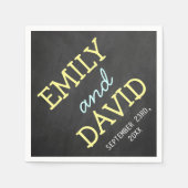 Modern Chalkboard Typography Wedding Napkins Servet (Voorkant)