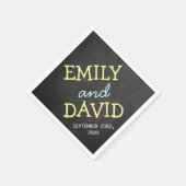 Modern Chalkboard Typography Wedding Napkins Servet (Hoek)