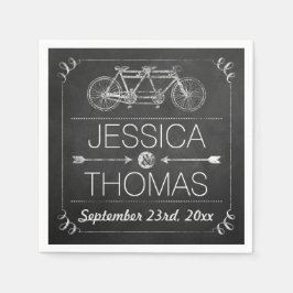 Modern Chalkboard Typography Wedding Napkins Servetten