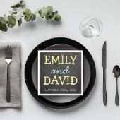Modern Chalkboard Typography Wedding Napkins Servetten