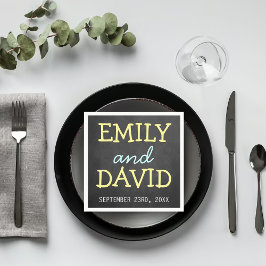 Modern Chalkboard Typography Wedding Napkins Servetten