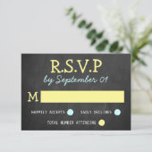 Modern Chalkboard Typography Wedding RSVP Kaarten (Staand voorkant)