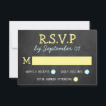 Modern Chalkboard Typography Wedding RSVP Kaarten Kaartje<br><div class="desc">Moderne Chalkboard Typografie Wedding RSVP Kaarten. Voeg uw douanetekst aan dit ontwerp toe door de "Edit this design sjabloon"vakjes op de rechterkant van het punt te gebruiken, of de blauwe "pas het"knoop aan om de tekst te schikken, de doopvonten en de kleuren te veranderen en extra informatie of afbeeldingen aan...</div>