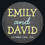 Modern Chalkboard Typography Wedding Stickers<br><div class="desc">Modern Chalkboard Typography Wedding Stickers. Voeg uw douanetekst aan dit ontwerp toe door de "Edit this design sjabloon"vakjes op de rechterkant van het punt te gebruiken, of de blauwe "pas het"knoop aan om de tekst te schikken, de doopvonten en de kleuren te veranderen en extra informatie of afbeeldingen aan dit...</div>