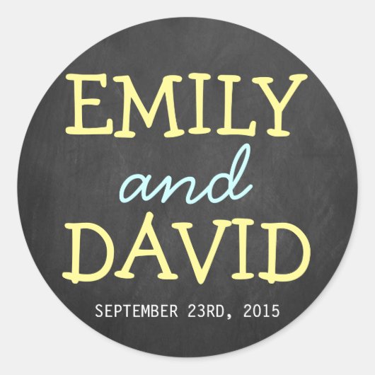Modern Chalkboard Typography Wedding Stickers (Voorkant)