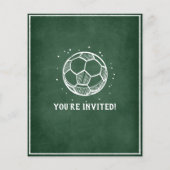 Modern Chalkboard Voetbal Budget Verjaardag Uitnod (Achterkant)