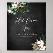 Modern Chalkboard Wedding Hot Cocaca Bar Sign Poster (Voorkant)