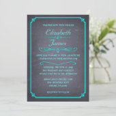 Modern Chalkboard Wedding Invitations Kaart (Staand voorkant)