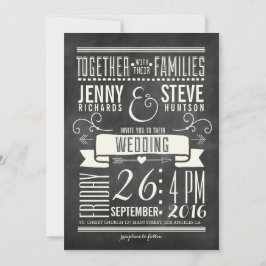 Modern Chalkboard Wedding Kaart