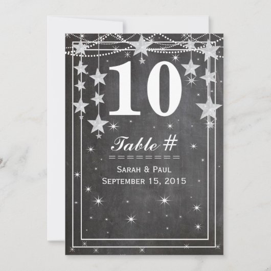 Modern Chalkboard Wedding Table No. Kaart (Voorkant)