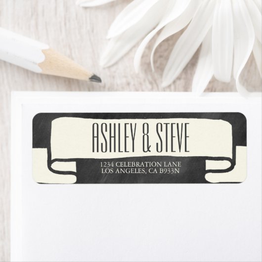 MODERN CHALKBOARD WEDING ADRESETIKETTEN ETIKET (Insitu)