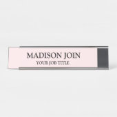 Modern Chambray roze Kantoor Desk Name Bord Bureau Naambordje (Voorkant)