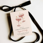 Modern Champagne Coupe Engagement Party Invitation Kaart