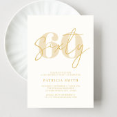 Modern Champagne Elegant 60th Birthday Kaart