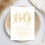 Modern Champagne Elegant 60th Birthday Kaart<br><div class="desc">Modern Champagne Elegant 60th Birthday Invitation. Biedt minimalistische scriptkalligrafie en vettige typografie.</div>