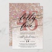 Modern Champagne Glitter 45th Birthday Invitation Kaart (Voorkant / Achterkant)