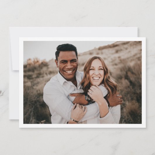 Modern Champagne Gold Photo Wedding Kaart (Achterkant)