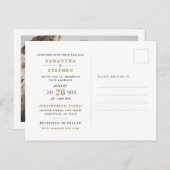 Modern Champagne Gold Photo Wedding Uitnodiging Briefkaart (Voorkant / Achterkant)