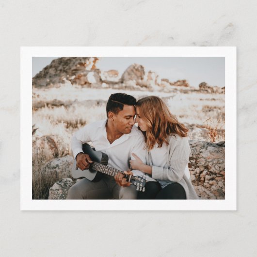 Modern Champagne Gold Photo Wedding Uitnodiging Briefkaart (Achterkant)