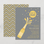Modern Champagne Klaar voor Pop Baby shower Kaart (Voorkant / Achterkant)