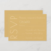Modern Champagne Monotone Wedding RSVP (Voorkant / Achterkant)