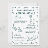 Modern Champagne On Ice Bachelorette Party Kaart (Achterkant)