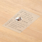 Modern Champagne Tonal Virtual Wedding, foto Acryl Uitnodigingen (Laagn)