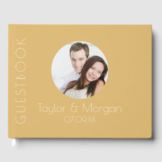Modern Champagne Tonal Wedding Gastenboek (Voorkant)